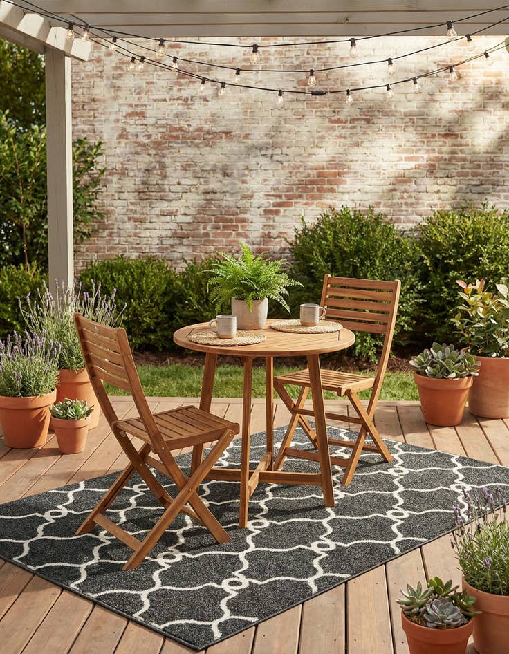 Detail image of 4' x 6'  Washable Trellis Indoor / Outdoor Rug