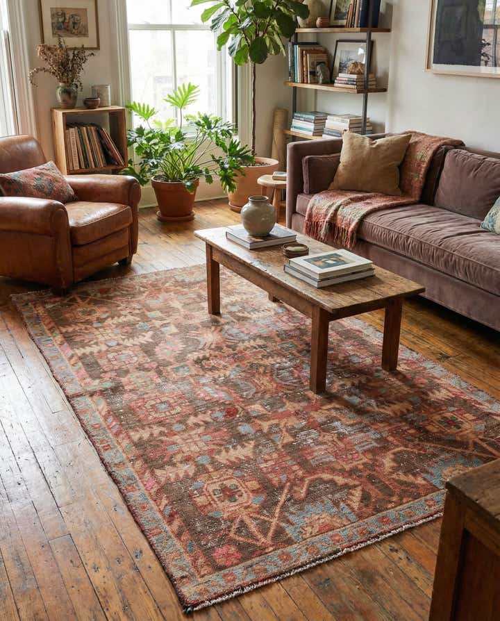 3' 4 x 6' 1 Hand Knotted Ultra Vintage Persian Wool Rug
