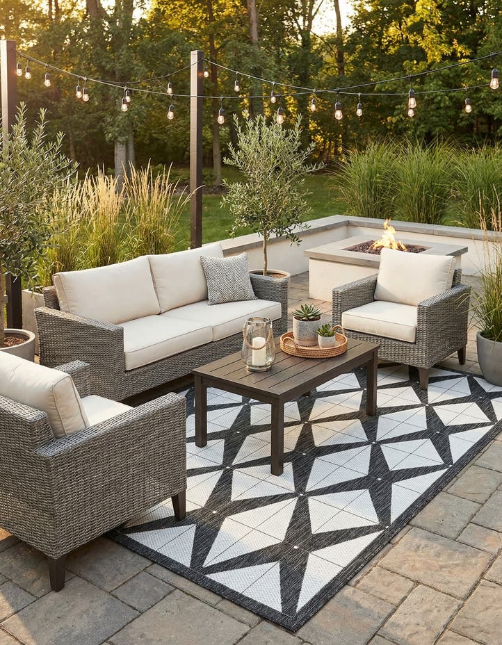 6' x 9' Easy-Clean Modern Indoor / Outdoor...