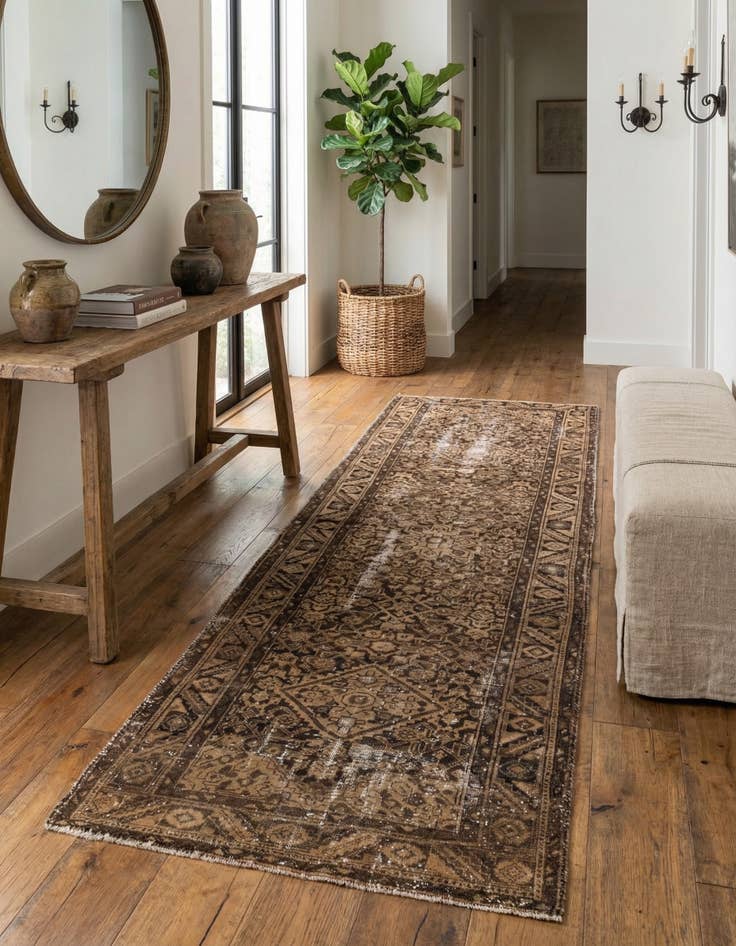 Detail image of 3' 6 x 10' 1  Hand Knotted Ultra Vintage Persian Wool Runner Rug