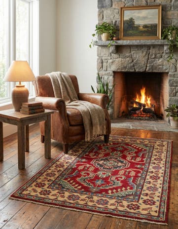 2' 9 x 4' 2 Hand Knotted Kazak Rug