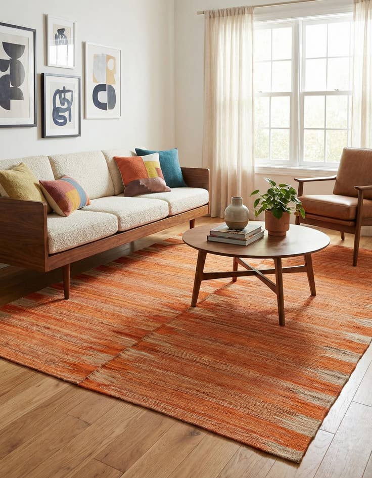 Detail image of 4' 3 x 5' 9  Hand Woven Kilim Modern Wool Rug