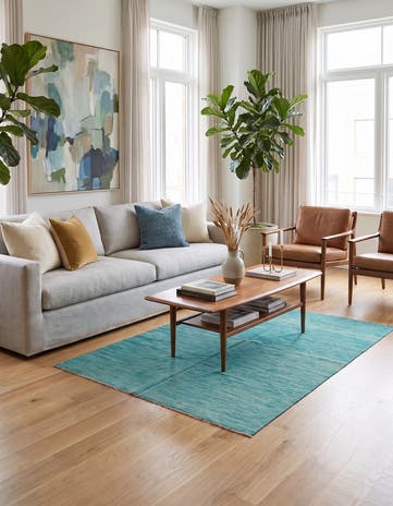 4' 10 x 6' 6 Hand Woven Kilim Modern Wool Rug