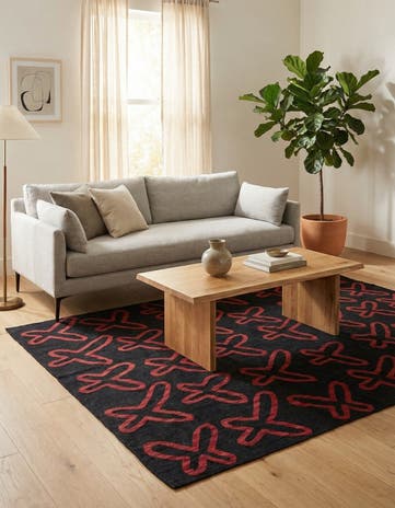5' 2 x 6' 5 Hand Woven Kilim Modern Wool Rug