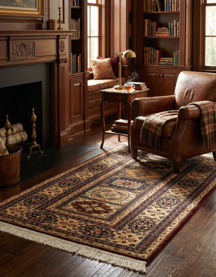 Detail image of 3' 2 x 5'  Hand Knotted Lahour Oriental Wool Rug