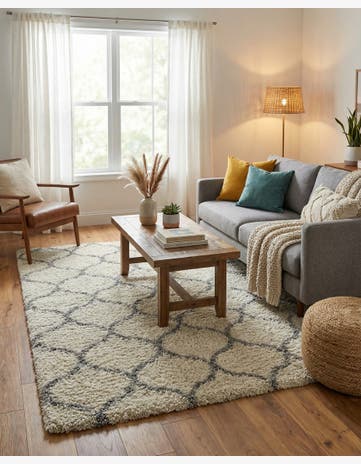 4' x 6' Trellis Shag Rug