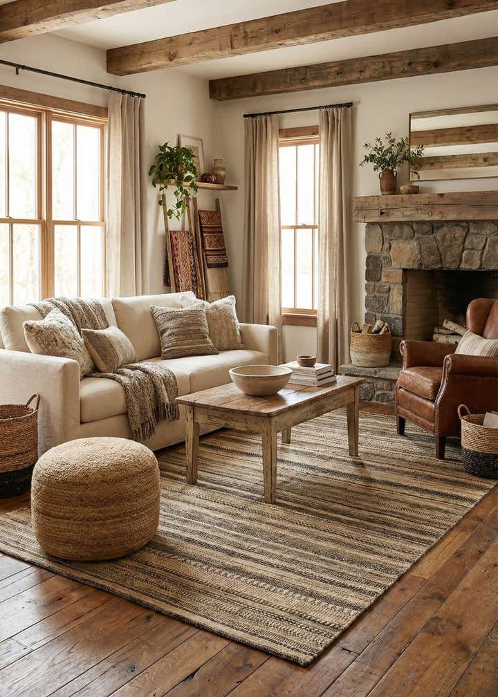 5' 6 x 8' 3 Hand Knotted Gabbeh Wool Rug