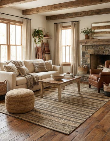 5' 6 x 8' 3 Hand Knotted Gabbeh Wool Rug