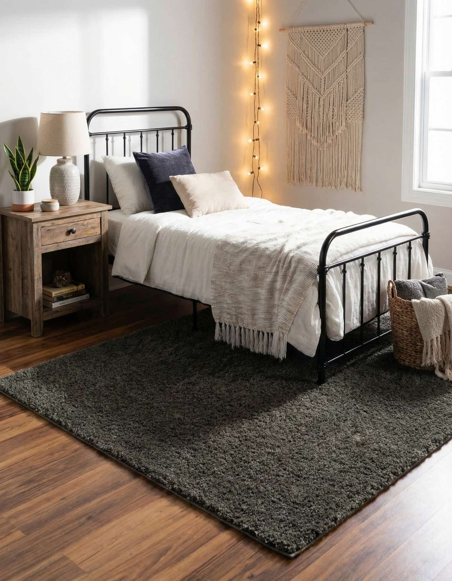 4' x 6' Soft Solid Shag Rug