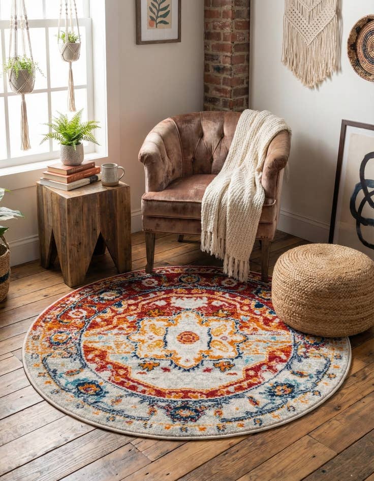 Detail image of 3' x 3' Madeline Vintage Round Rug