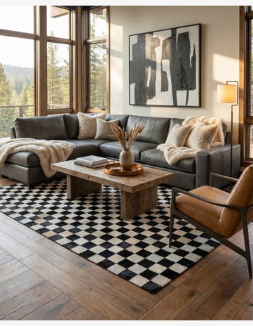 5' 1 x 8' Cowhide Leather Rug
