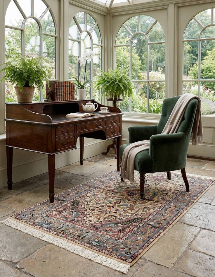 Detail image of 3' 2 x 5' 4  Hand Knotted Kashmir Rug