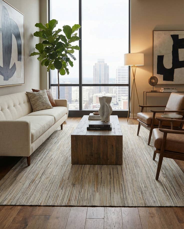 Detail image of 5' x 7' 11 Cowhide - Patchwork Rug