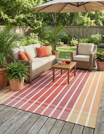 7' 10 x 10' Easy-Clean Ribbon Indoor / Outdoor Rug