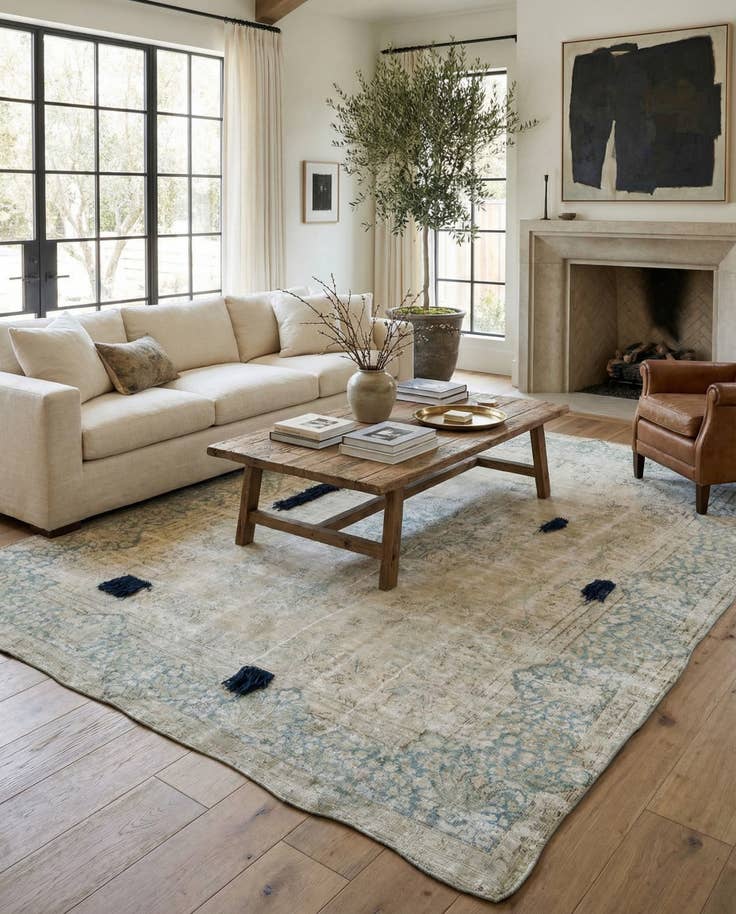 Detail image of 9' 2 x 12' 1 Hand Knotted Ultra Vintage Persian Wool Rug