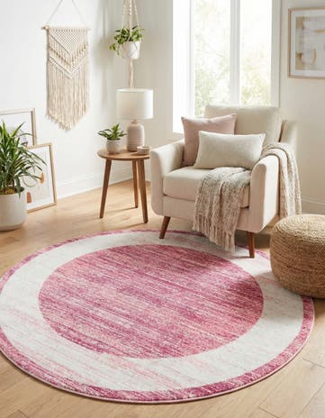 Jill Zarin Pink Uptown Yorkville Round Rug