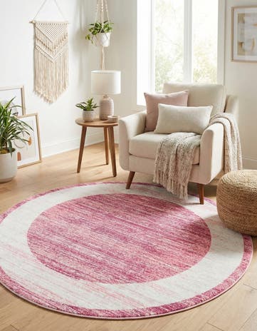Jill Zarin Pink Uptown Yorkville Round Rug