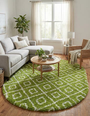 7' 10 x 10' Lattice Shag Oval Rug