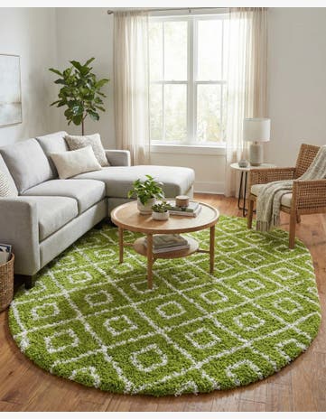 7' 10 x 10' Trellis Shag Oval Rug