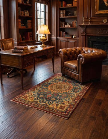 3' 8 x 6' 2 Hand Knotted Kashmar Persian Wool Rug