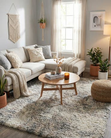  4' x 4' Soft Touch Shag Square Rug