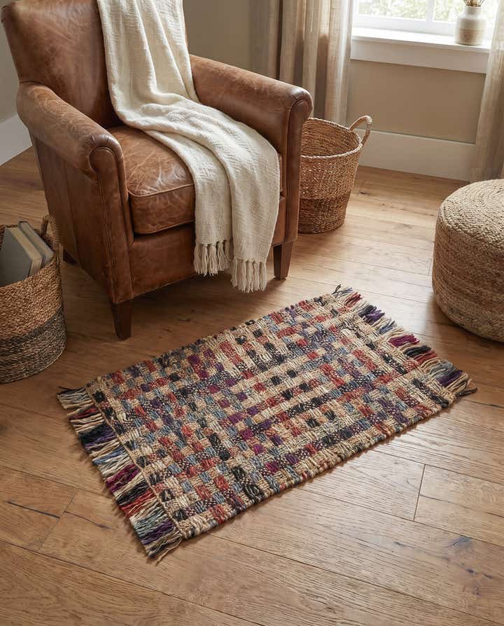 2' x 3' 1 Hand Woven Chunky Jute Rug