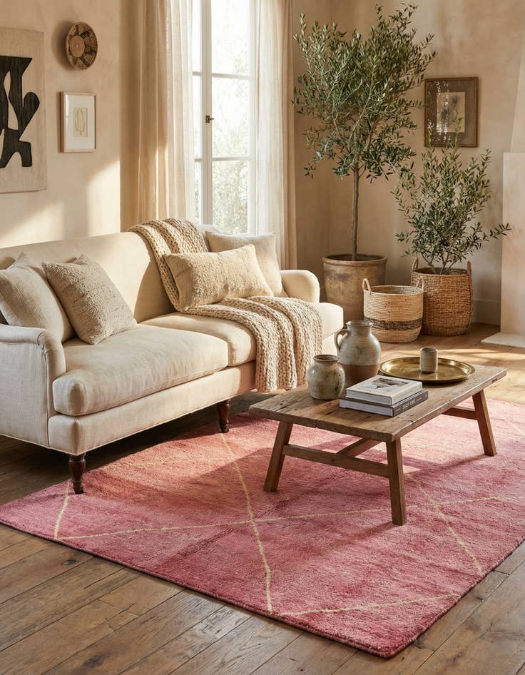 Detail image of 4' 9 x 6' 8  Hand Knotted Moroccan Wool Rug