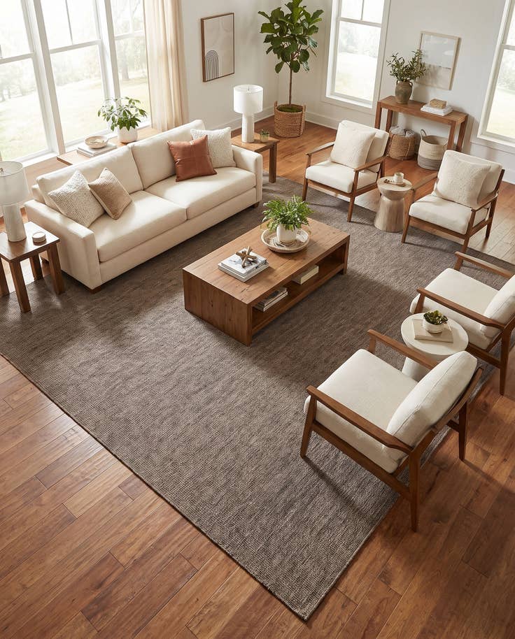 Detail image of 13' x 13' Easy-Clean Solid Indoor / Outdoor Square Rug