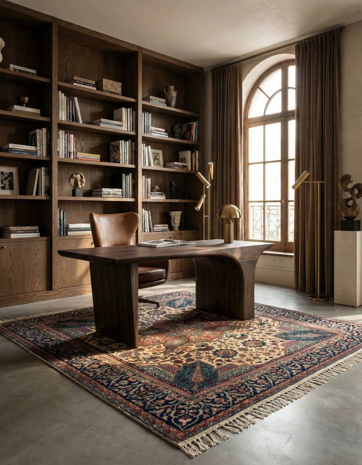 Detail image of 4' 7 x 4' 8  Hand Knotted Kayseri Square Rug