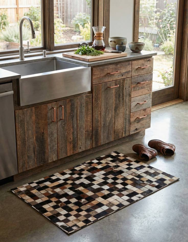 Detail image of  2' x 3' Cowhide Leather Rug