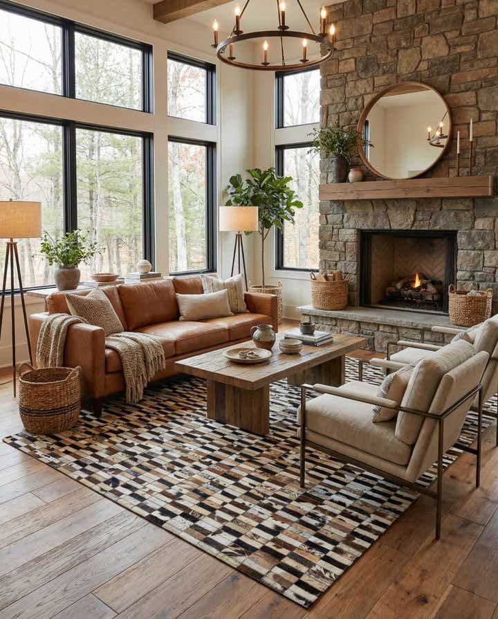 5' 3 x 8' Cowhide - Patchwork Rug