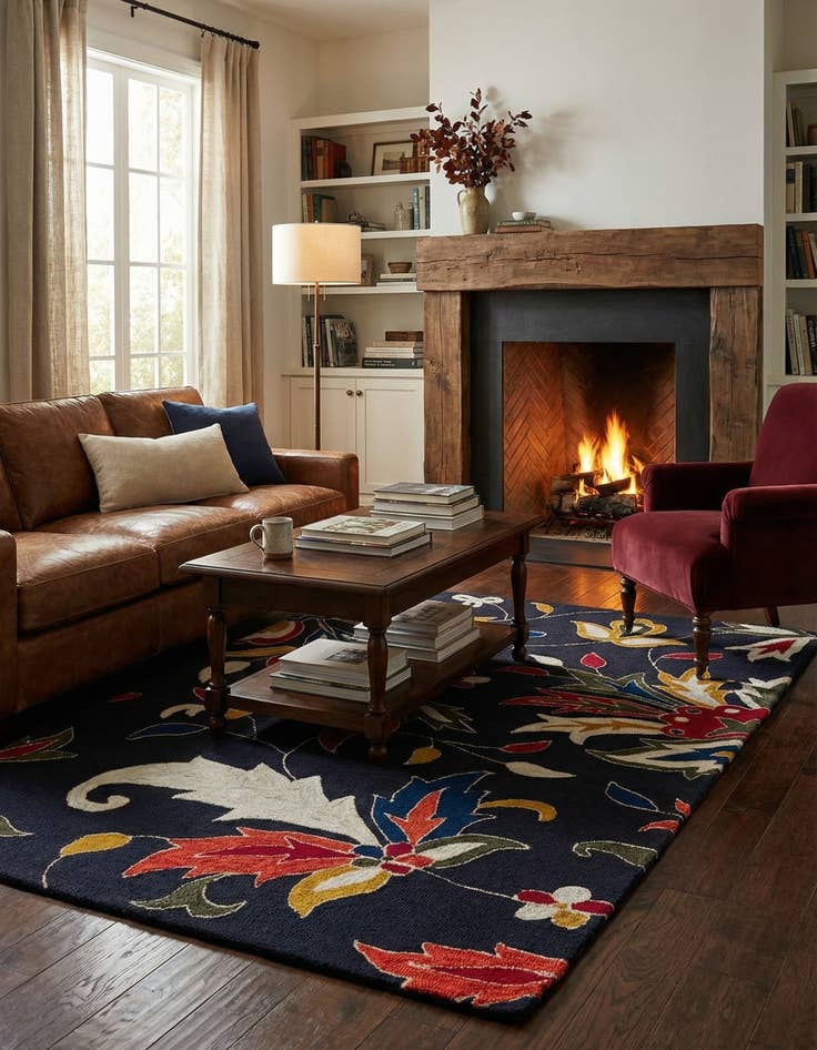 Detail image of 5' x 8' Agra Wool Rug