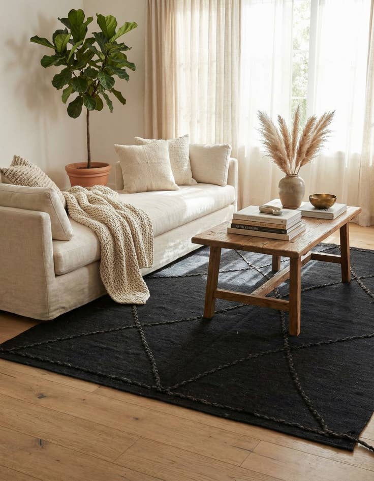 Detail image of 3' 6 x 4' 10  Hand Knotted Moroccan Wool Rug