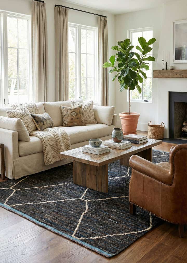 7' 7 x 10' 5 Hand Knotted Moroccan Wool Rug