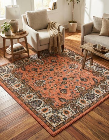 Salmon Medina Square Rug