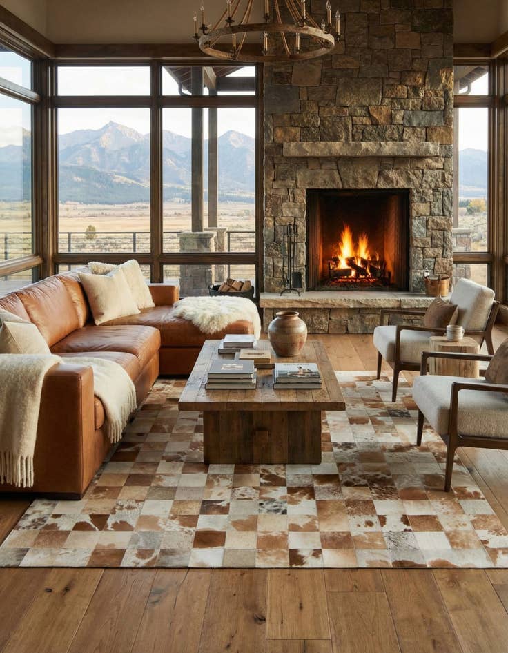 Detail image of  8' 1 x 10' Cowhide - Patchwork Rug