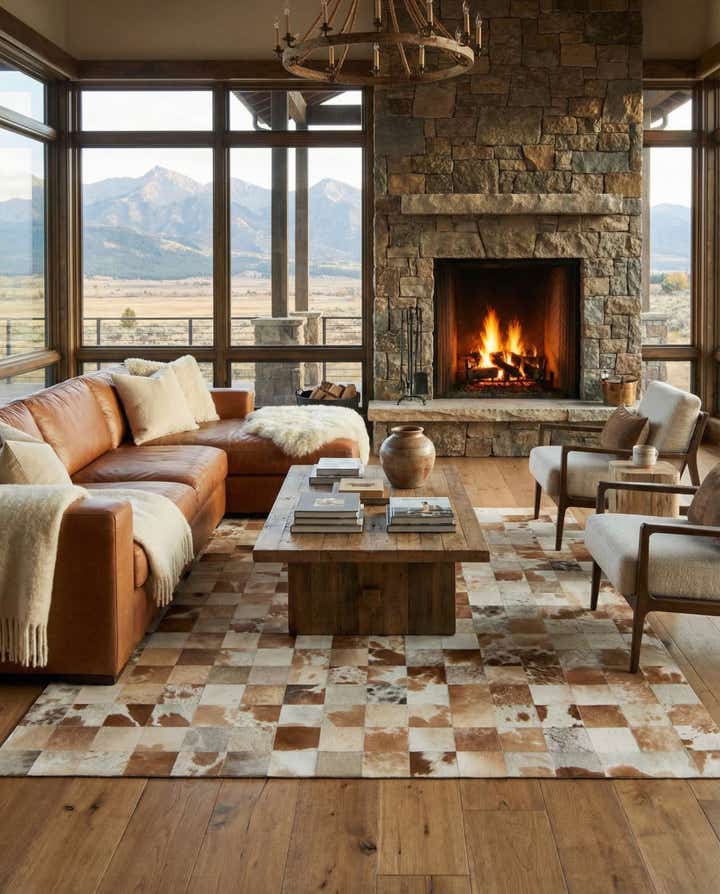 8' 1 x 10' Cowhide - Patchwork Rug