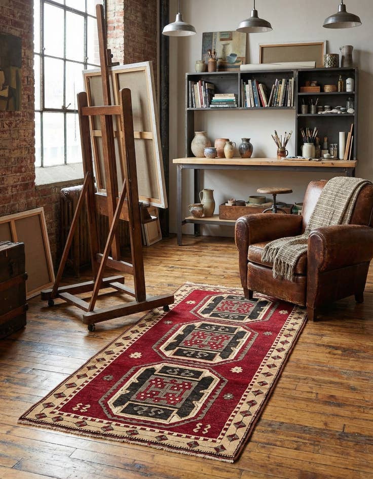 Detail image of 3' 3 x 6' 1  Hand Knotted Kars Wool Rug