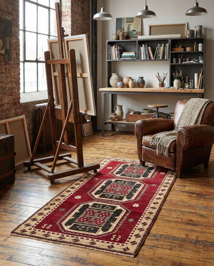 Detail image of 3' 3 x 6' 1 Hand Knotted Kars Wool Rug