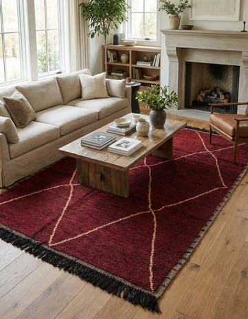 6' 2 x 9' 6 Hand Knotted Moroccan Wool Rug