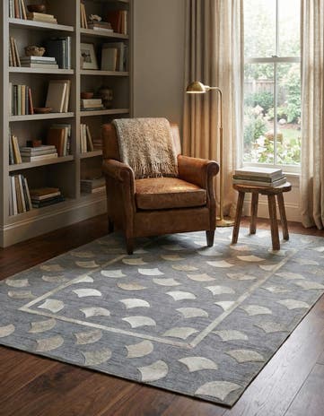 4' 1 x 5' 8 Cowhide Leather Rug