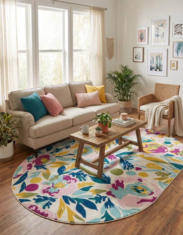 Detail image of 6' x 9' Bloom Oval Rug