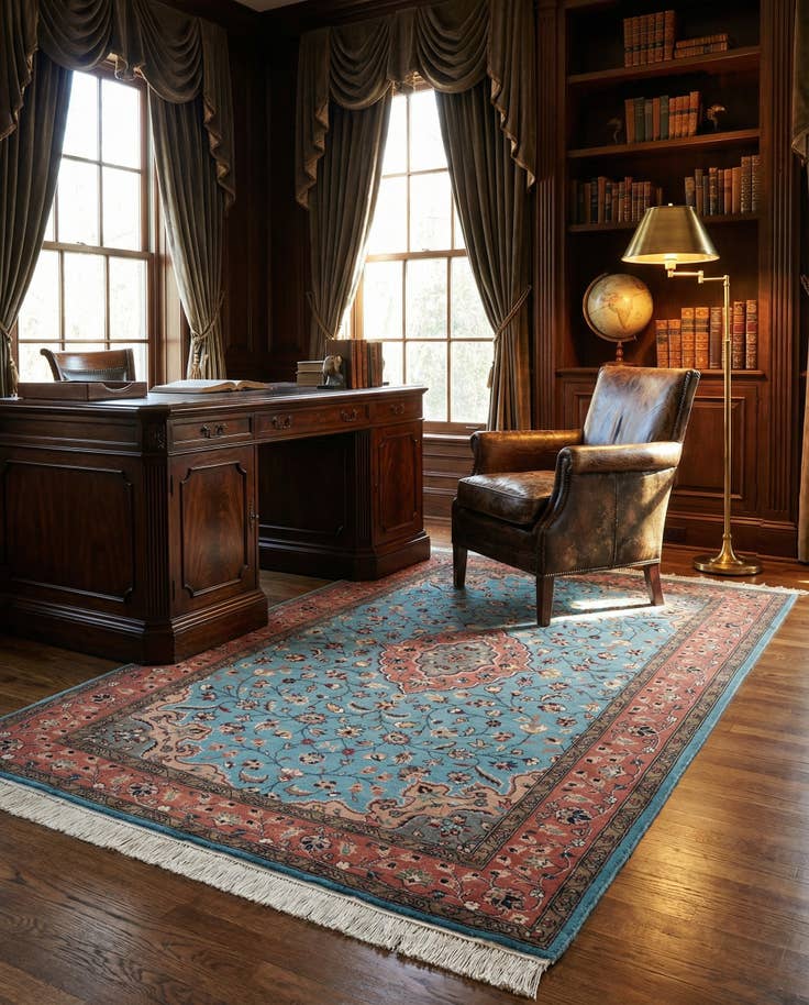 Detail image of 5' 1 x 8' 4 Hand Knotted Lahour Wool Rug