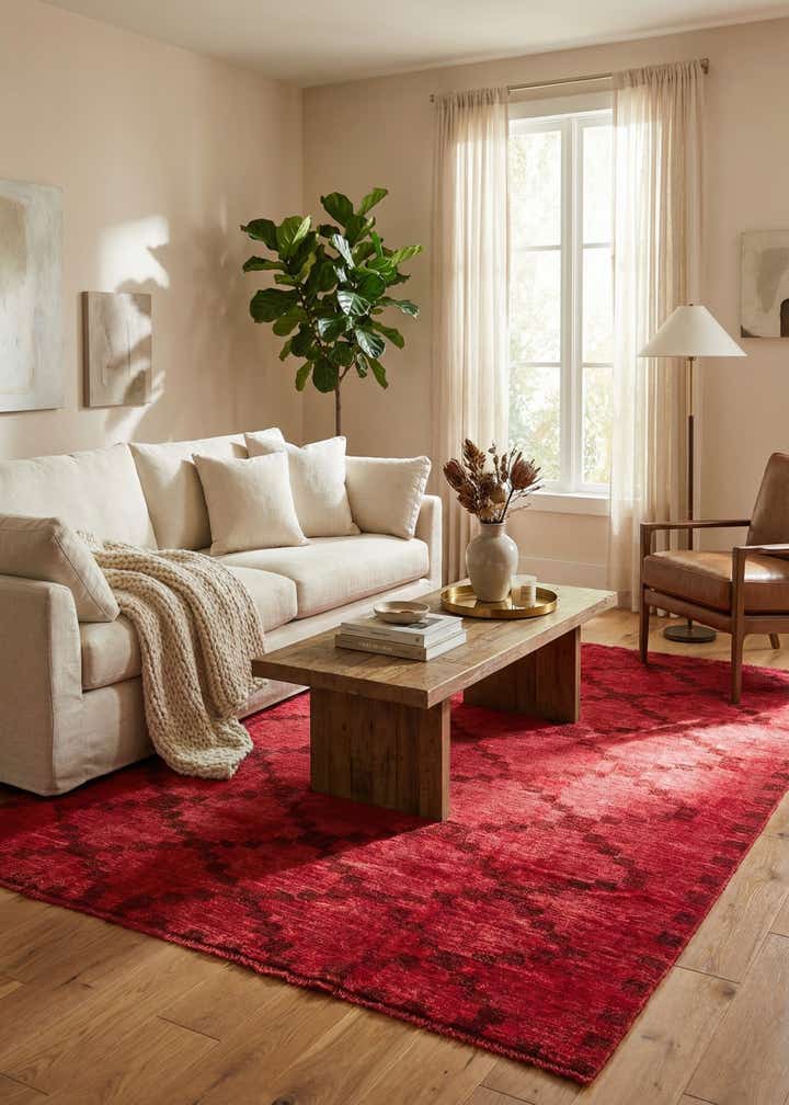 8' x 9' Hand Knotted Moroccan Wool Rug