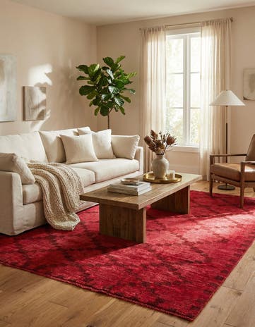 8' x 9' Hand Knotted Moroccan Wool Rug