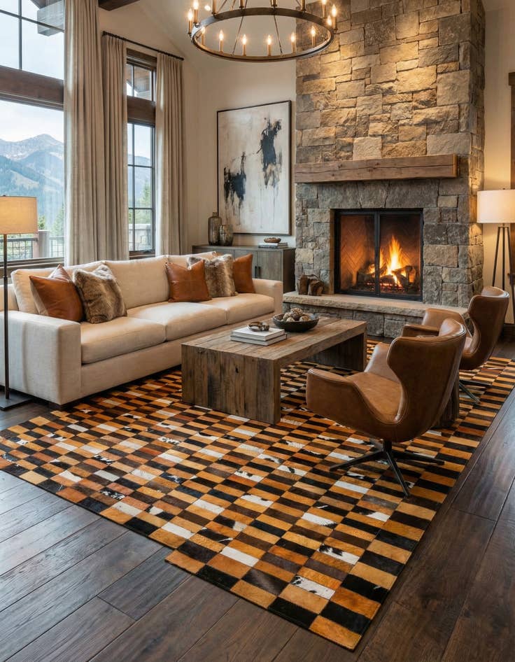 Detail image of  8' 1 x 10' Cowhide - Patchwork Rug