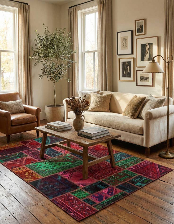 Detail image of 5' 6 x 7' 6  Hand Knotted Ultra Vintage Persian Wool Rug