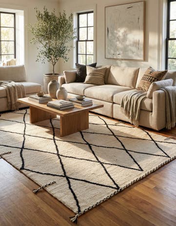 6' 2 x 8' 10 Hand Knotted Moroccan Wool Rug