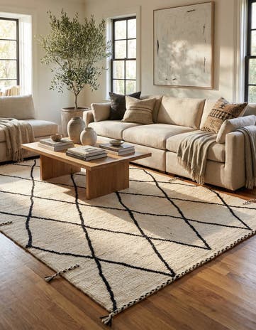 6' 2 x 8' 10 Hand Knotted Moroccan Wool Rug