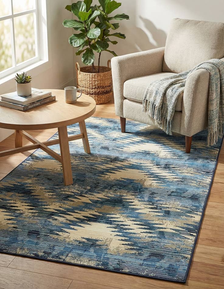 Detail image of  4' x 6'  Washable Modern Indoor / Outdoor Rug